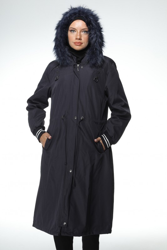 LACİ KADIN KAPÜŞONLU BONDİT KUMAŞ TRENCHCOAT