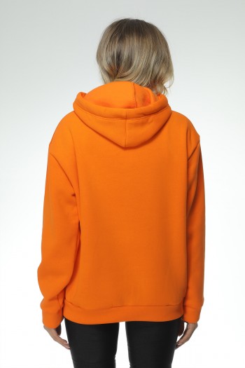 ORANGE KADIN ÜÇ İPLİK KAPÜŞONLU SWEAT